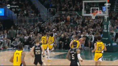 别以为能得分！波蒂斯反击空篮被内史密斯飞帽 哈利伯顿反击2+1！